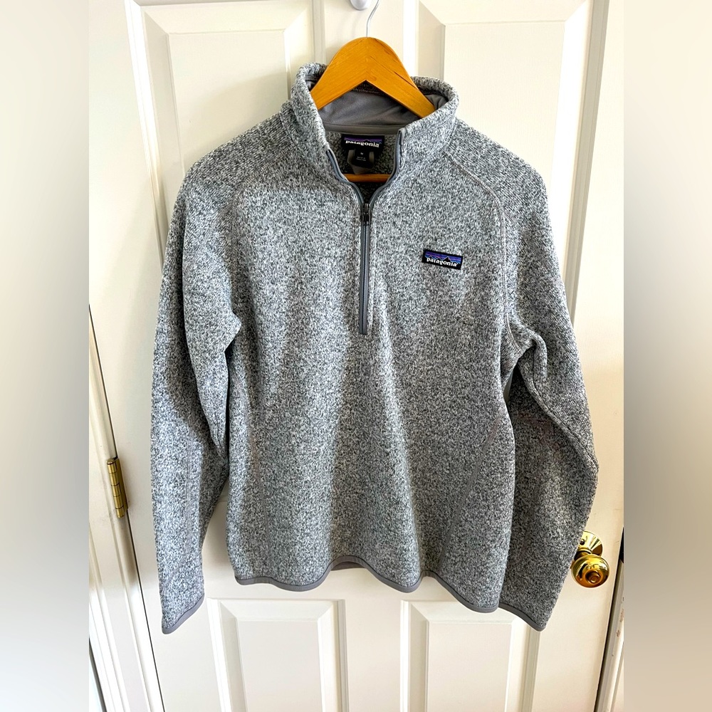 Womens Patagonia 1/4 Zip Better Sweater Birch White